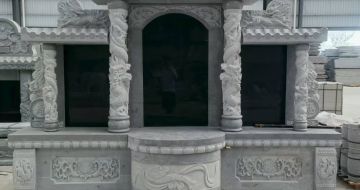 长春 芝麻灰高档墓碑，土墓，可定制