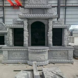 长春 芝麻灰高档墓碑，土墓，可定制