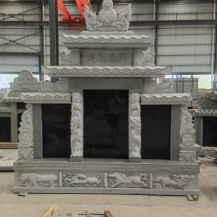 长春 芝麻灰高档墓碑、土墓，一套也支持定做