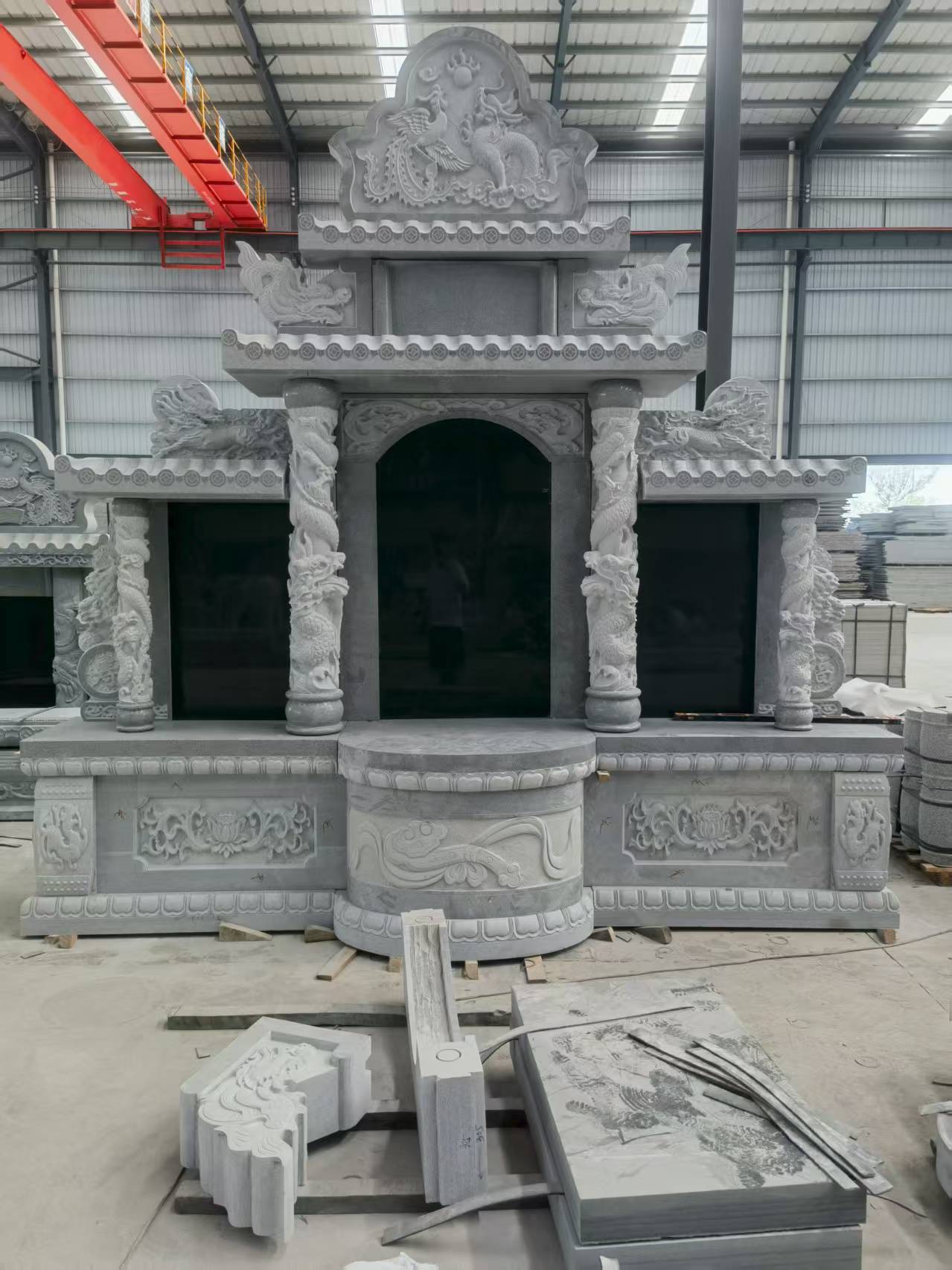 长春 芝麻灰高档墓碑，土墓，可定制