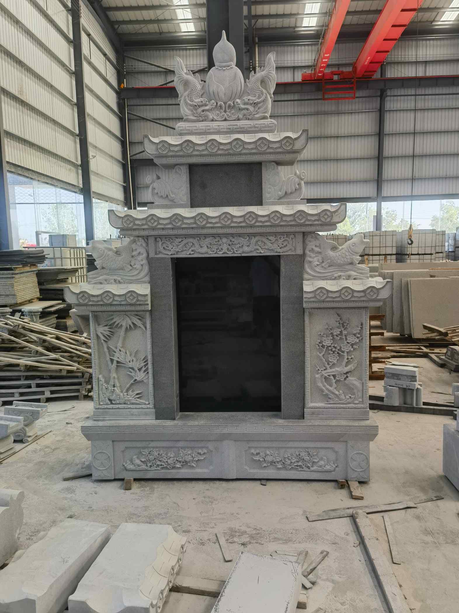 长春 芝麻灰高档墓碑、土墓，一套也支持定做